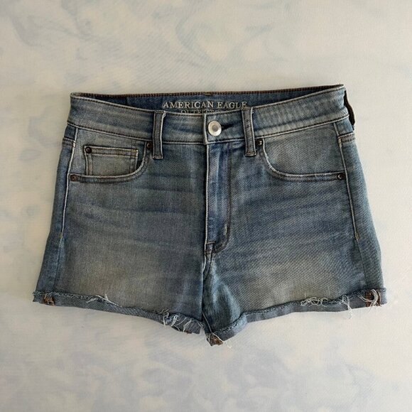 American Eagle Super Super Stretch High Rise Denim Jean Shorts - Picture 1 of 7